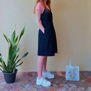 INC Jean Jumper Dress Midi with Large Pockets